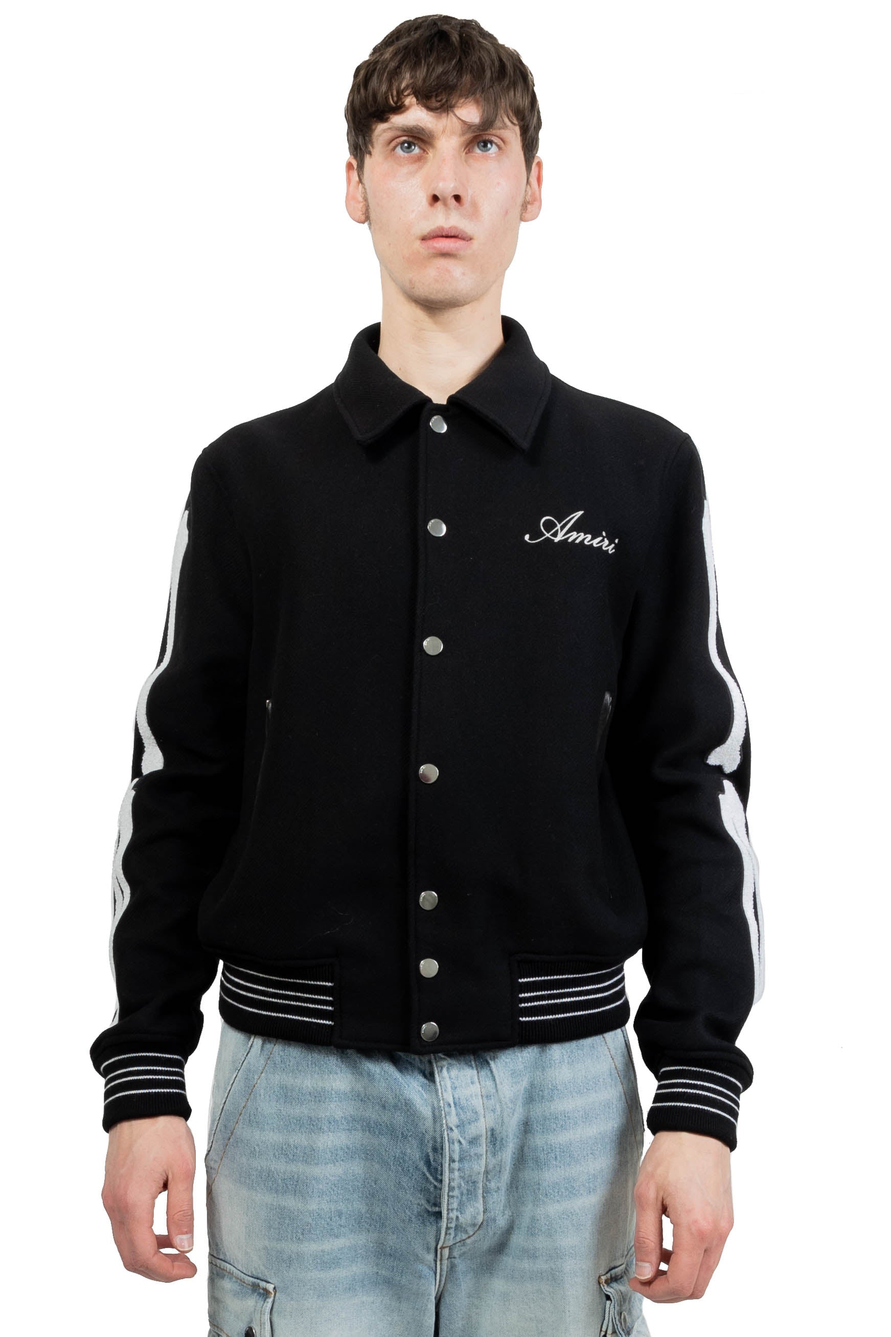 Amiri Bones Varsity Jacket Black