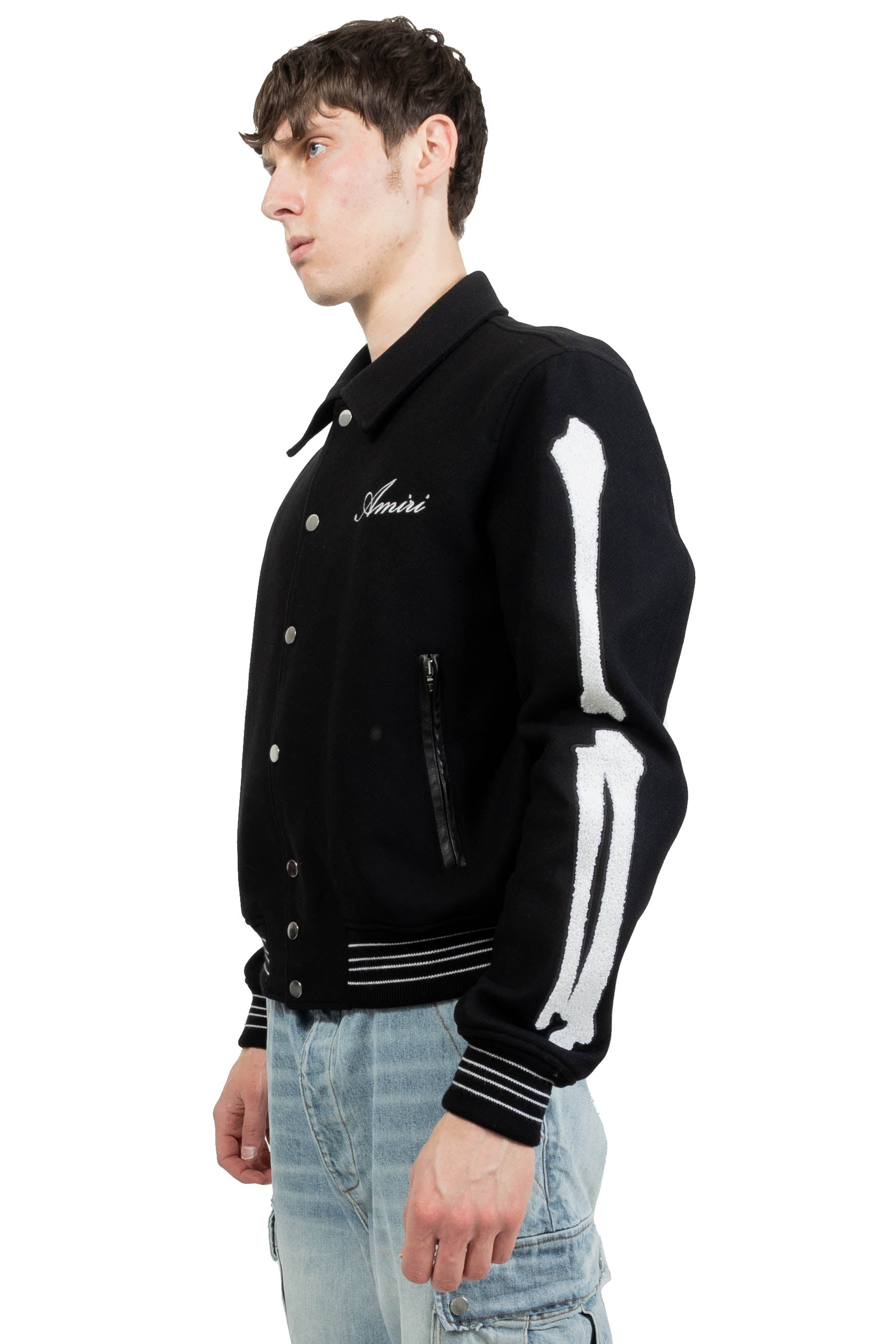 Amiri Bones Varsity Jacket Black