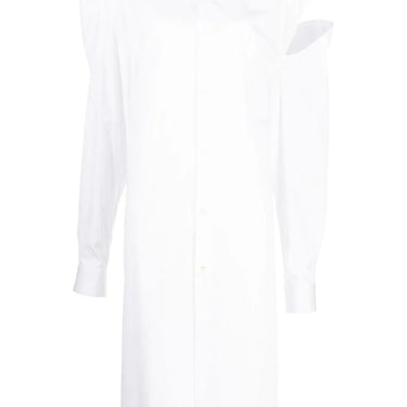 Comme Des Garcons Women Slit Shirt Dress White