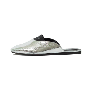 Givenchy Flat Mules In 4G Leather Silvery