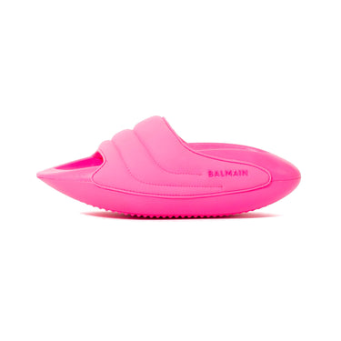 Balmain Quilted Leather B-it Mules Pink