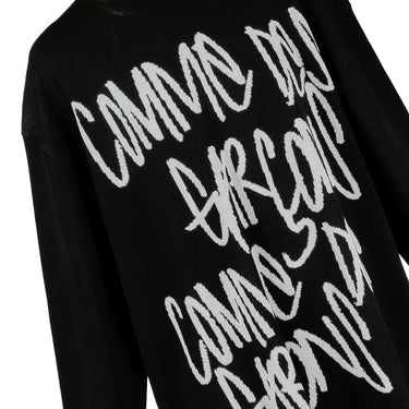 Comme Des Garcons Oversized Logo-Print Knit Sweater Black