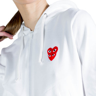 Comme Des Garcons Play W Zip Hoody White
