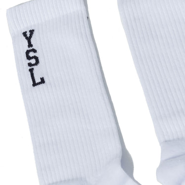 Saint Laurent YSL Jacquard Socks In Cotton White