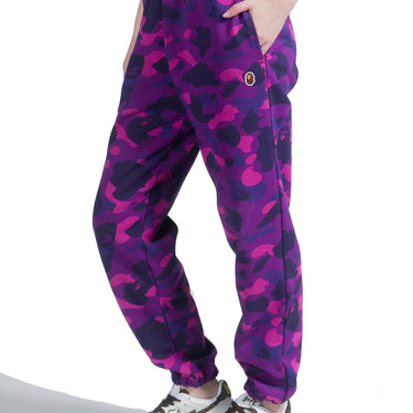 Bape W Color Camo Oversized Sweat Pants Purple