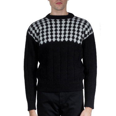 Saint Laurent Sweater With Diamond Pattern Bib Black