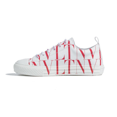Valentino Garavani Vltn All Over Print Canvas Low Top Sneakers White