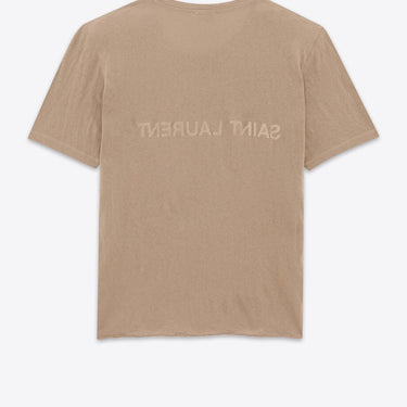 Saint Laurent Reverse T-Shirt Taupe And Natural