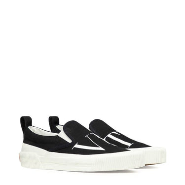 Valentino Fabric Slip-On Sneaker Black/White
