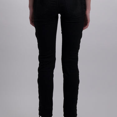 Unravel Project Wax Dnm Side Lace Up Skinny Black