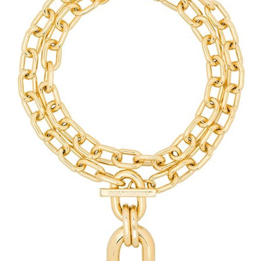 Paco Rabanne XL Link Pendant Chain Necklace Gold