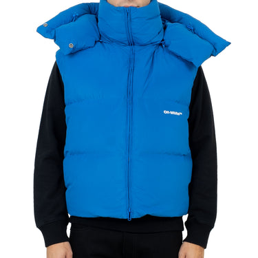 Off White Bounce Hooded Down Vest Peacock White